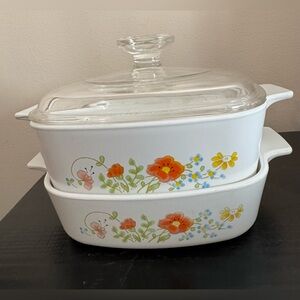 Corelle Wildflower Pattern 3 Piece Cookware Set